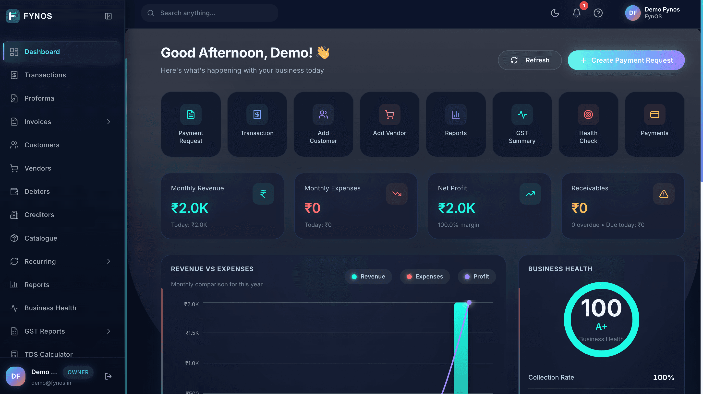FynOS dashboard preview